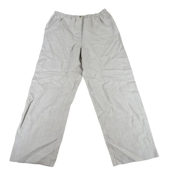 Evan Picone Women Wide Leg Pants Size Large 100% Linen Beach Travel Vacation - Picture 1 of 4